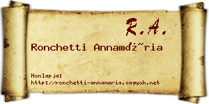 Ronchetti Annamária névjegykártya