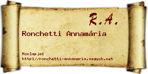 Ronchetti Annamária névjegykártya
