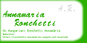 annamaria ronchetti business card
